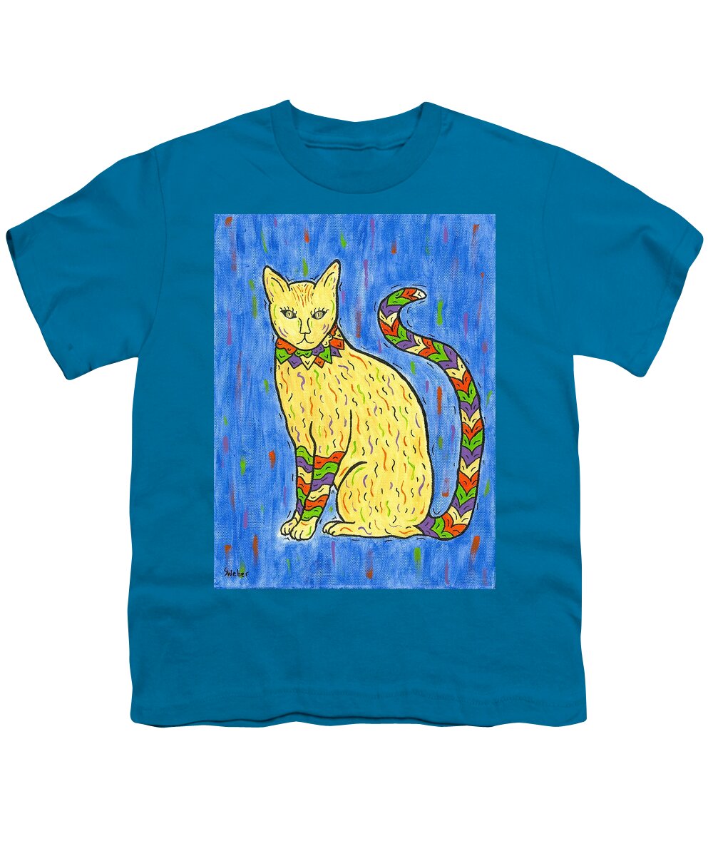 Cat Youth T-Shirt featuring the painting Tabby Kat by Susie WEBER