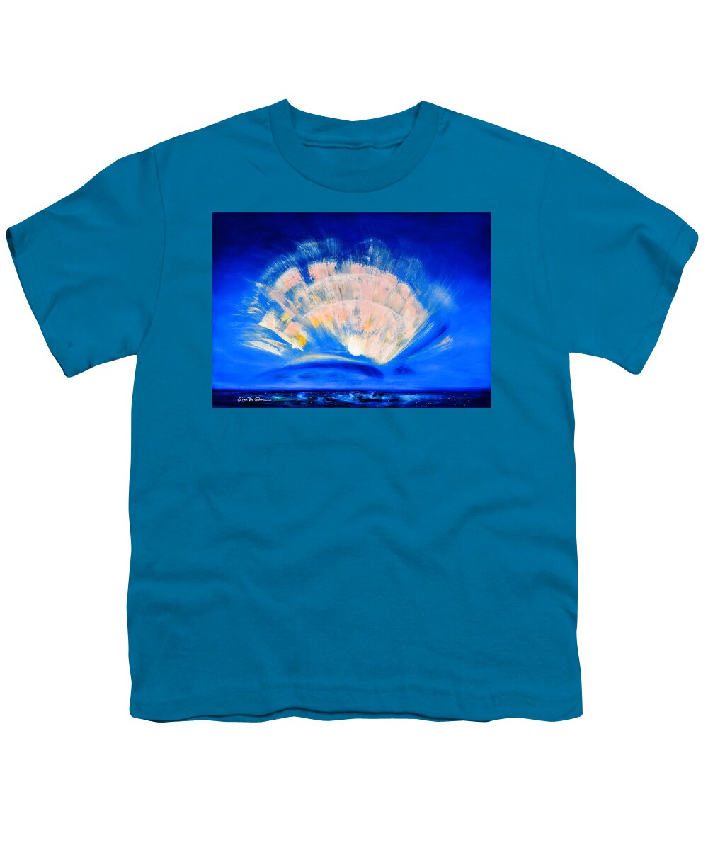 Sunset Youth T-Shirt featuring the painting The Fan of a Fairy by Gina De Gorna