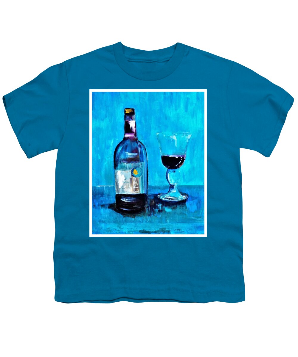 Gold Youth T-Shirt featuring the digital art The Gold Star Wine Painting by Lisa Kaiser