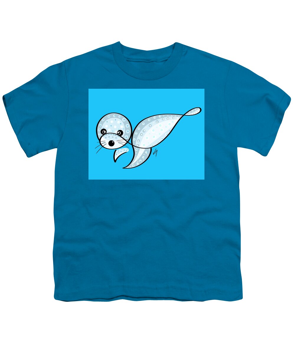 Seal Youth T-Shirt featuring the painting Thoughts and colors series seal by Veronica Minozzi