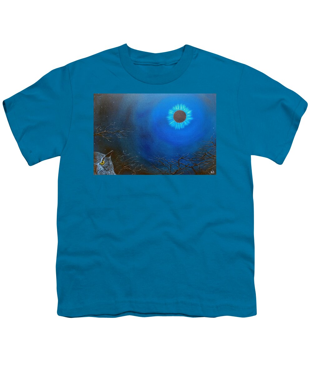 Owl Youth T-Shirt featuring the painting Totality Time to Wake Up by Kevin Daly