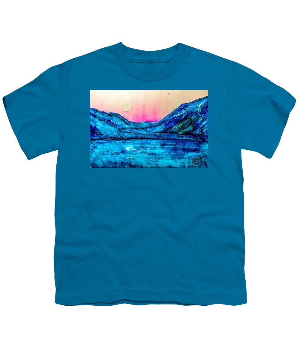 Moonrise Youth T-Shirt featuring the mixed media Arctic Moonrise HDR #1 by Eileen Backman