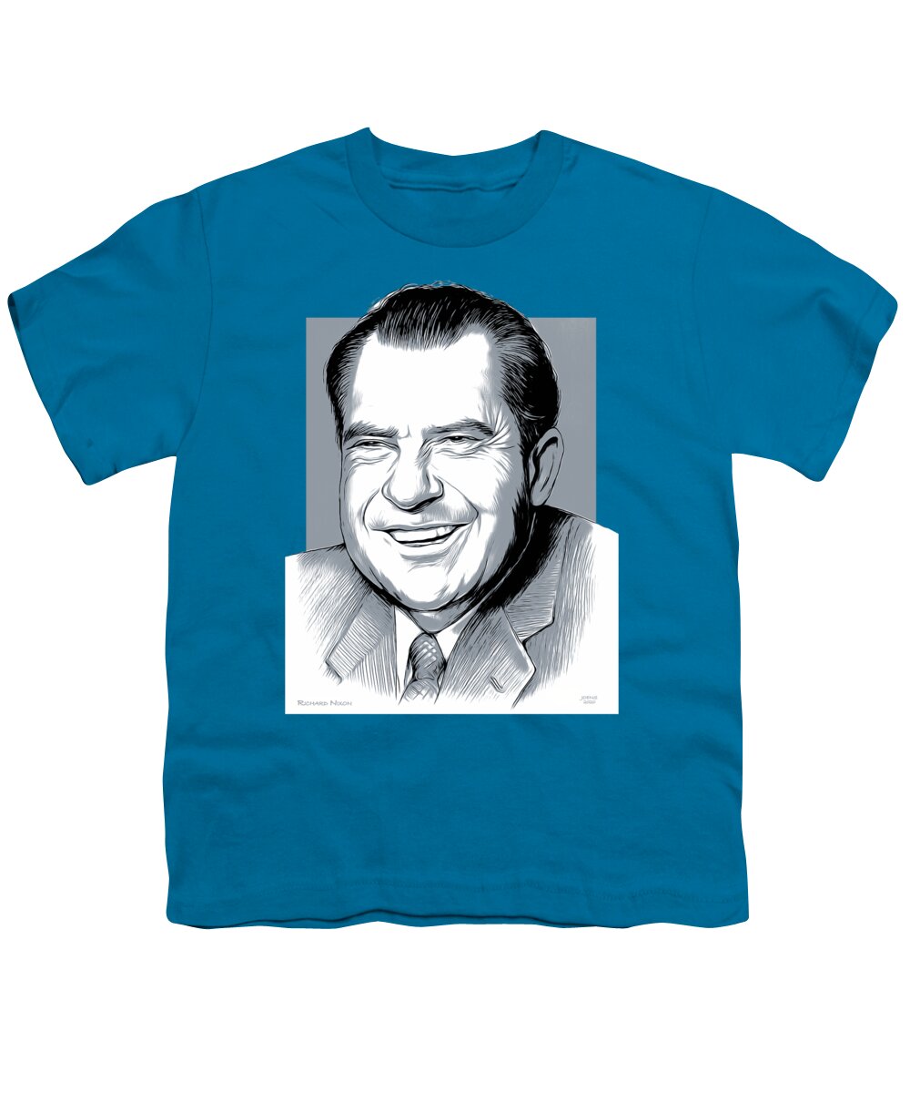 Richard Nixon Youth T-Shirt featuring the digital art Richard Nixon #1 by Greg Joens