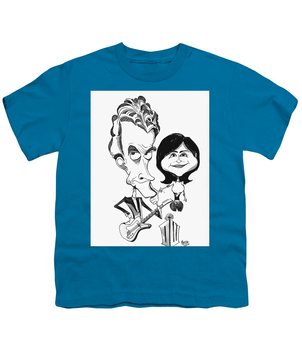 Doctor Youth T-Shirt featuring the drawing Doctor Who and Clara by Michael Hopkins