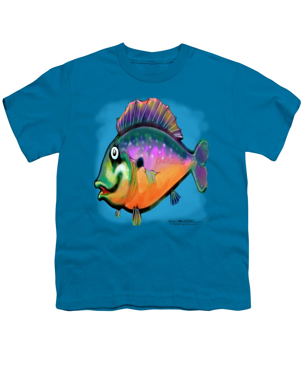 Fish Youth T-Shirt featuring the painting Perch by Kevin Middleton