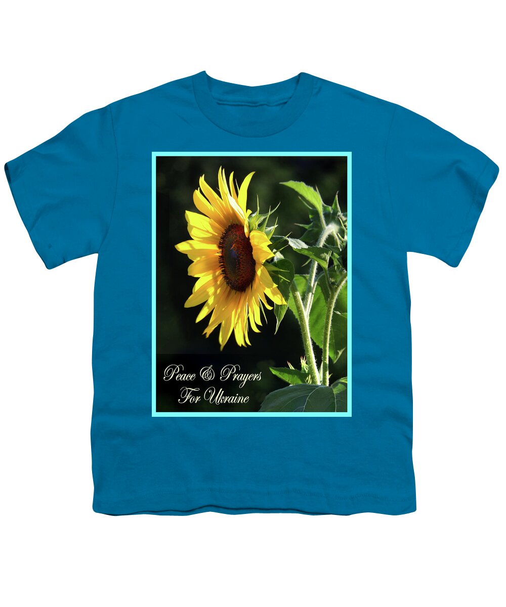 Ukraine Youth T-Shirt featuring the photograph Sunflower of Peace and Solidarity by Nancy Griswold