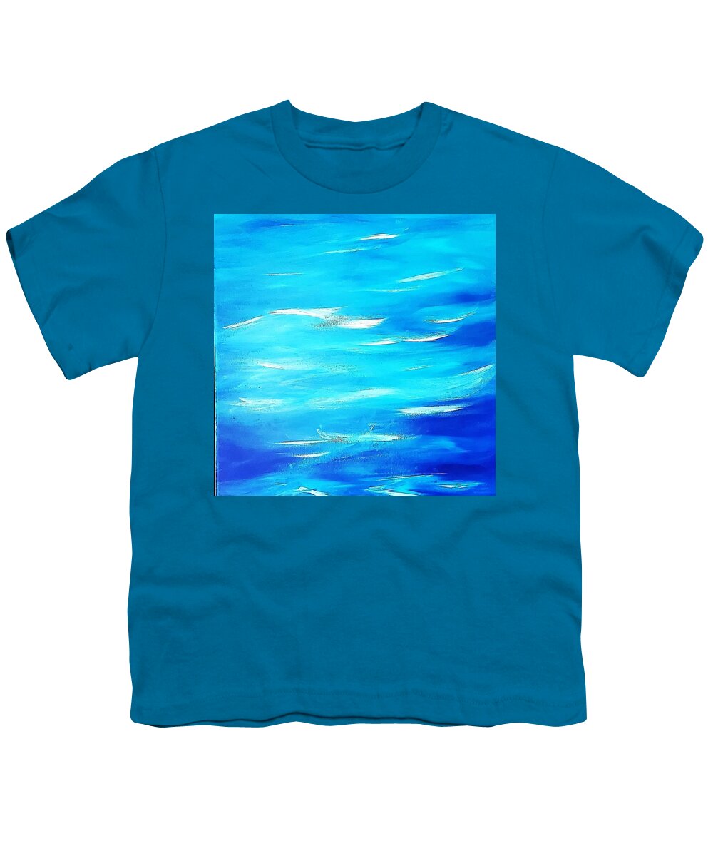 Water Youth T-Shirt featuring the painting Water by Amy Kuenzie