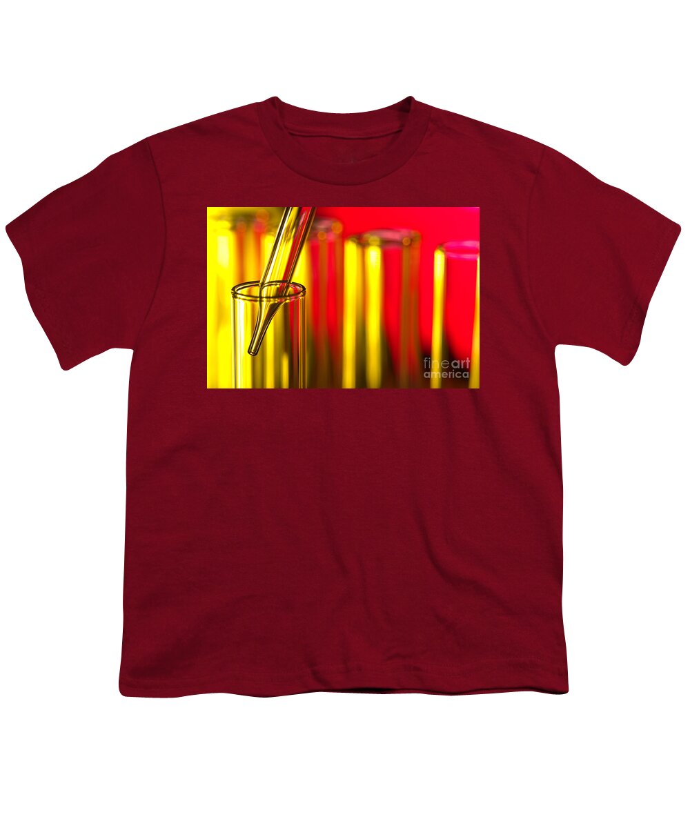 Test Youth T-Shirt featuring the photograph Laboratory Test Tubes in Science Research Lab #11 by Science Research Lab