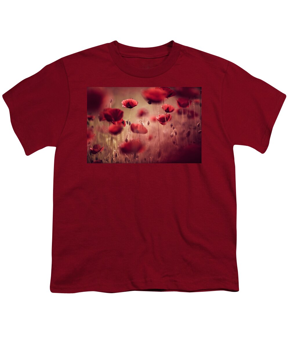 Poppy Youth T-Shirt featuring the photograph Summer Poppy #3 by Nailia Schwarz