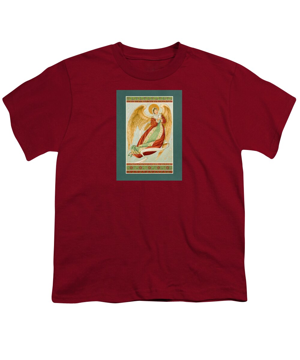 Angel Youth T-Shirt featuring the painting Angel in Green Slippers by Lynn Bywaters