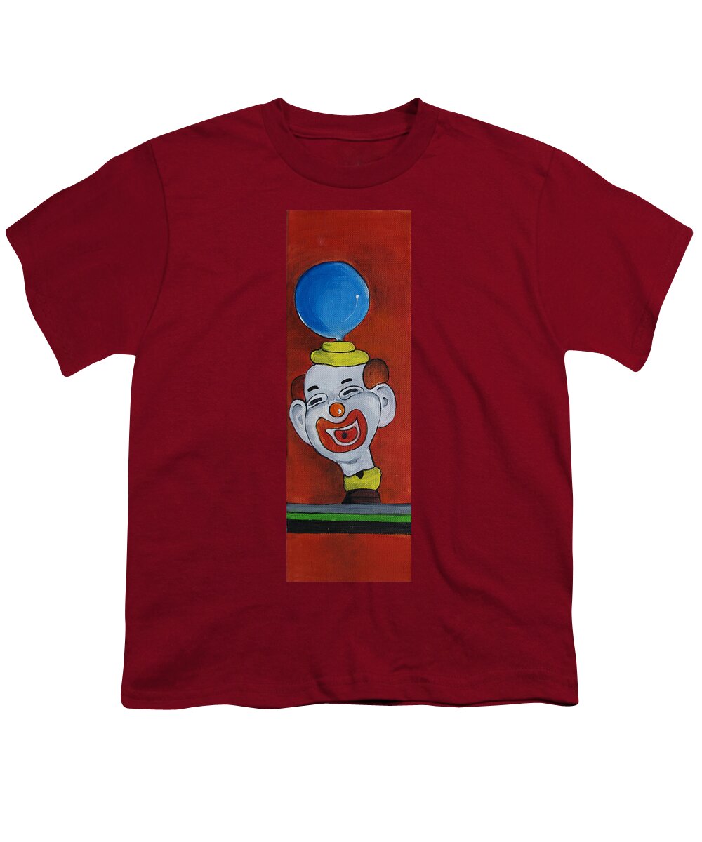 Clowns Youth T-Shirt featuring the painting Clown with Blue Balloon by Patricia Arroyo