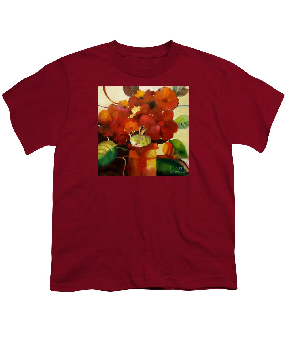 Flowers Youth T-Shirt featuring the painting Flower Vase No. 3 by Michelle Abrams