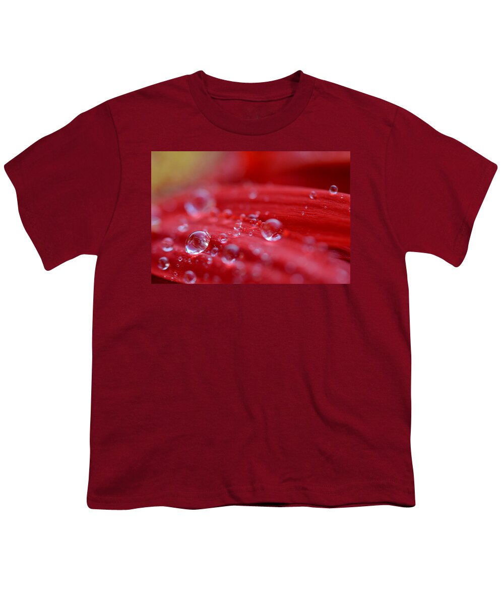 Flower Youth T-Shirt featuring the photograph Little Drops of Water by Melanie Moraga