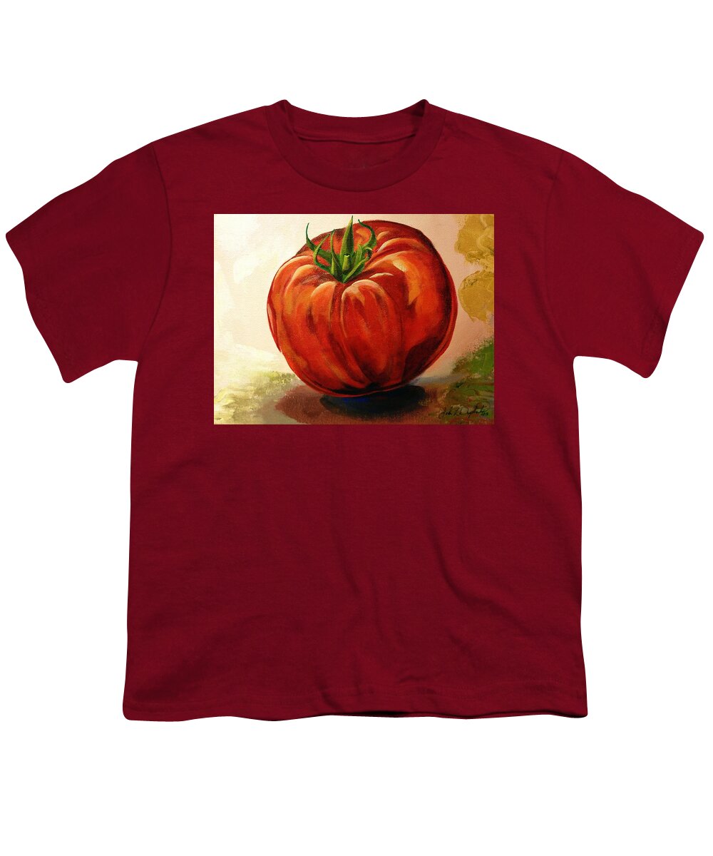 Tomato Youth T-Shirt featuring the painting Summer Fruit by John Duplantis