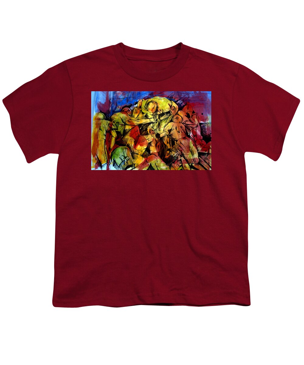  Youth T-Shirt featuring the painting Football Cluster by John Gholson