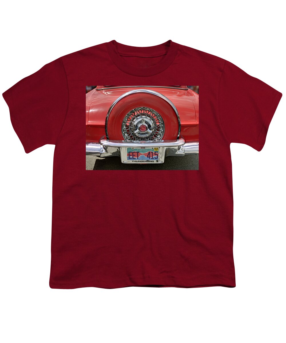 Ford Thunderbird 1957 Youth T-Shirt featuring the photograph Ford Thunderbird 1957 rear view. Miami by Juan Carlos Ferro Duque