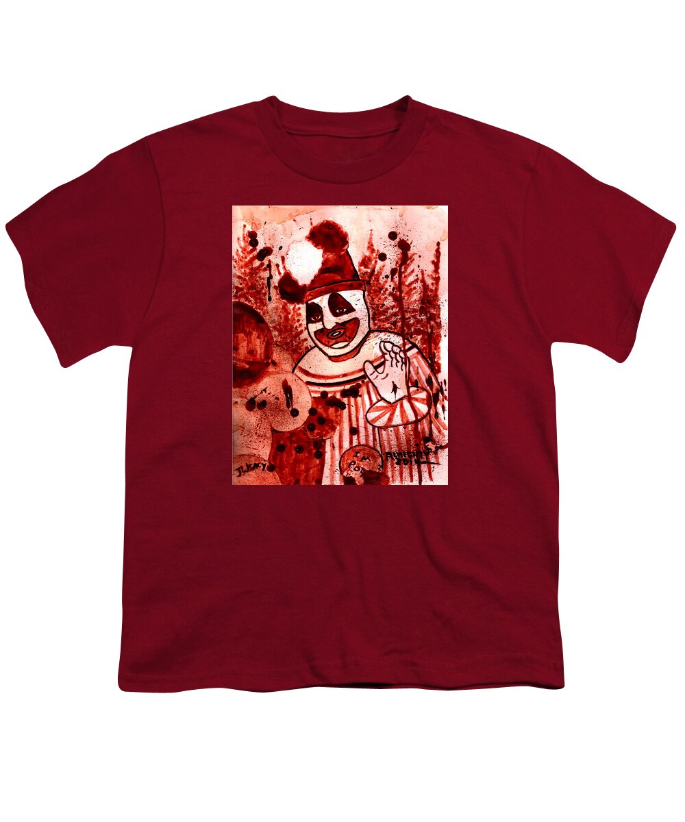  Youth T-Shirt featuring the painting Pogo Painted In Human Blood #1 by Ryan Almighty