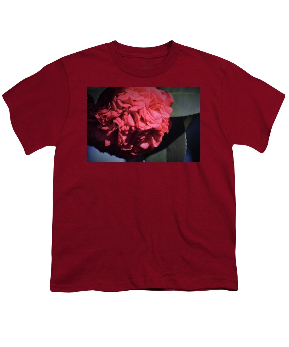 Ruffled Camellia Youth T-Shirt featuring the painting Ruffled Camellia #1 by Warren Thompson