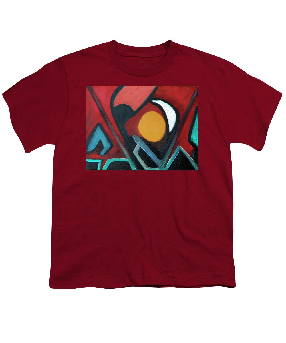 Abstract Garden Youth T-Shirt featuring the painting Hour Garden #2 by Rein Nomm