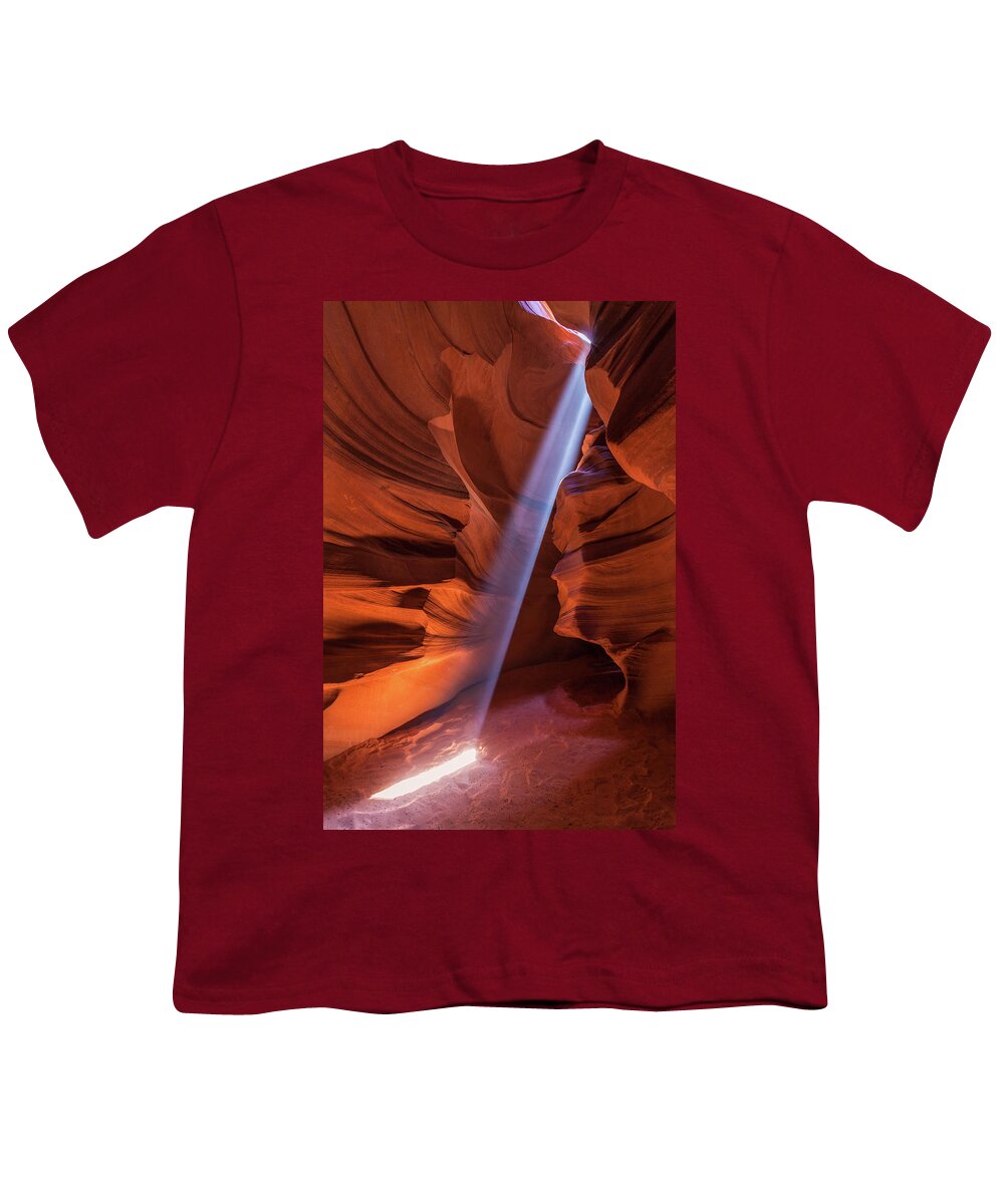Antelope Canyon Youth T-Shirt featuring the photograph Antelope Lightshaft II by Lon Dittrick