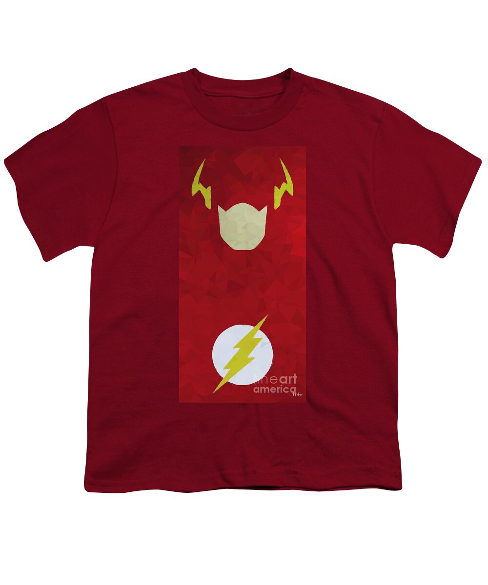 The Flash Youth T-Shirt featuring the digital art Flash by HELGE Art Gallery