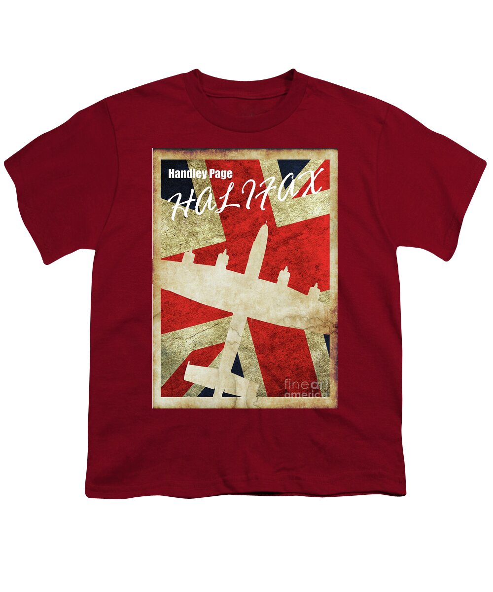 Vintage Ww2 Poster Youth T-Shirt featuring the digital art Halifax Vintage poster by Airpower Art
