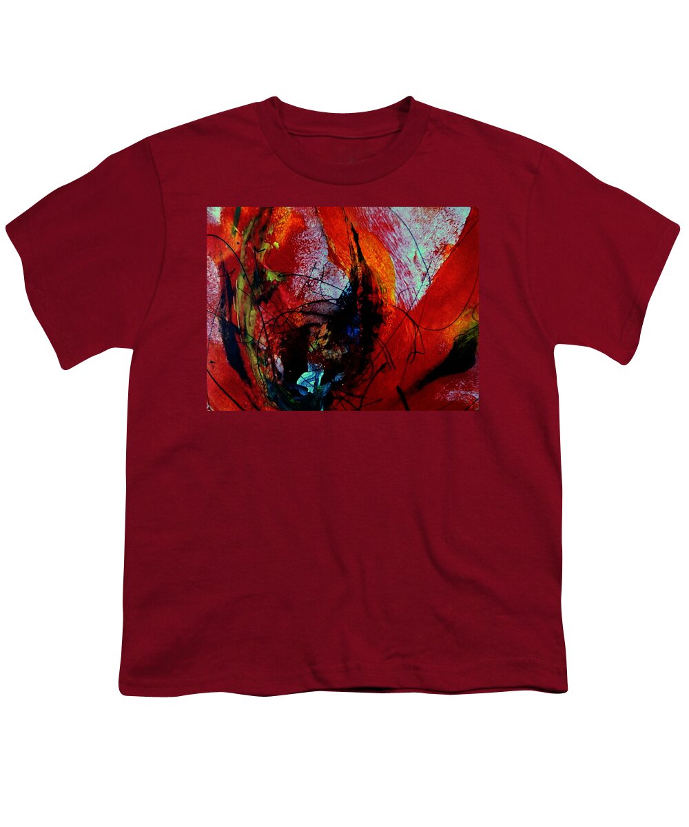 Abstract Youth T-Shirt featuring the painting Inside The Flower by Lisa Kaiser