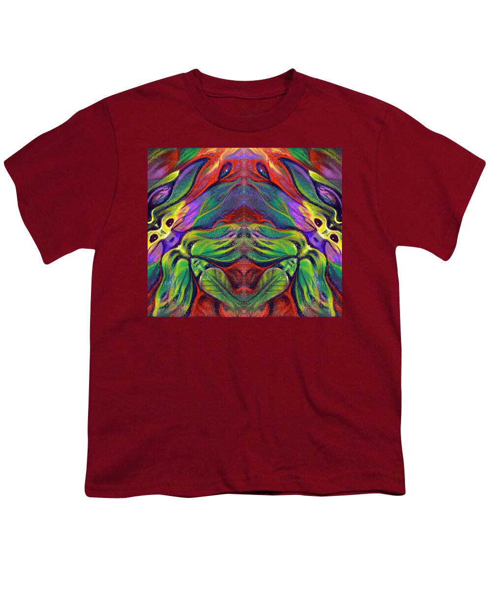 Rorshach Youth T-Shirt featuring the painting Masqparade Tapestry 7B by Ricardo Chavez-Mendez