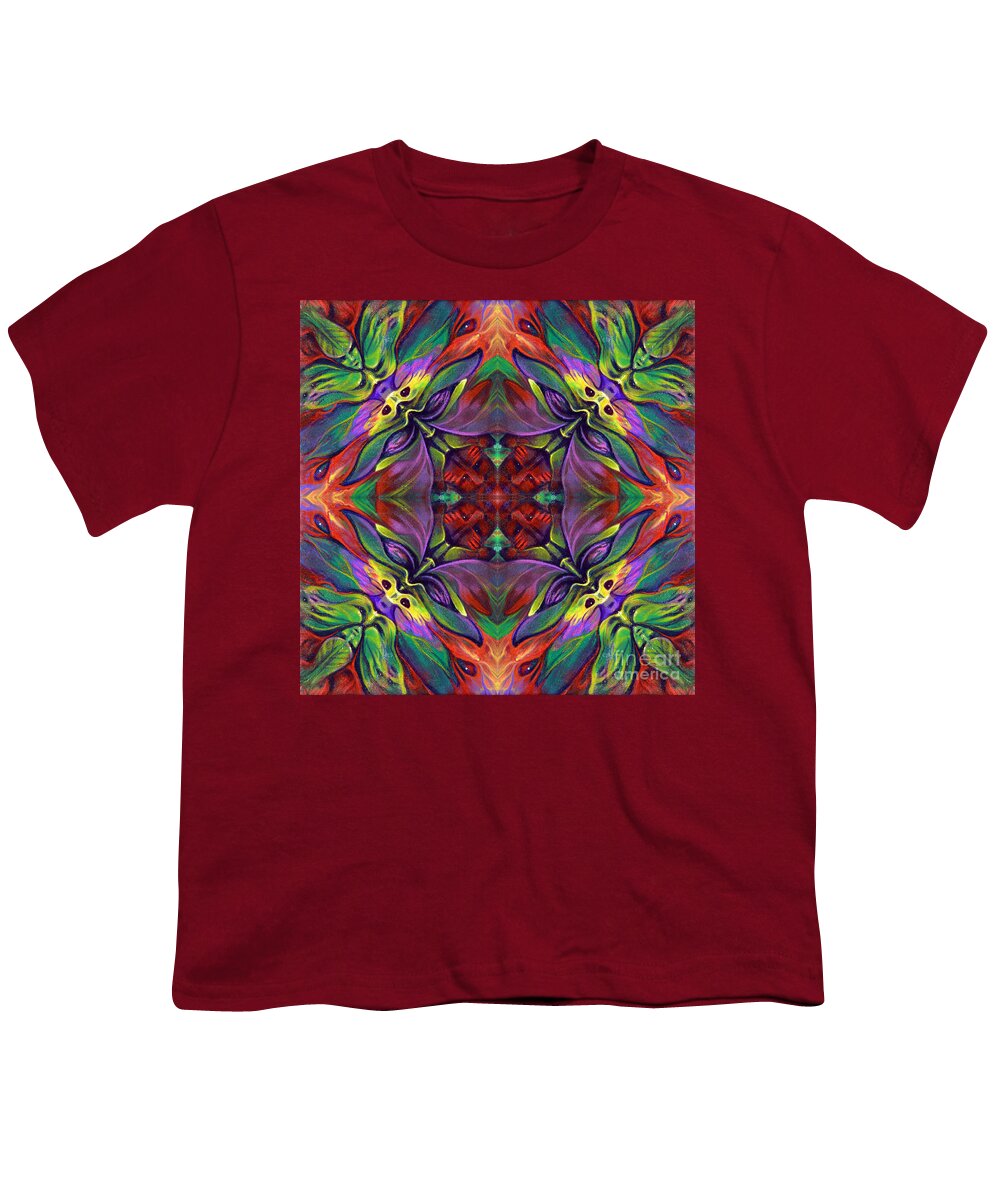 Rorshach Youth T-Shirt featuring the painting Masqparade Tapestry 7D by Ricardo Chavez-Mendez