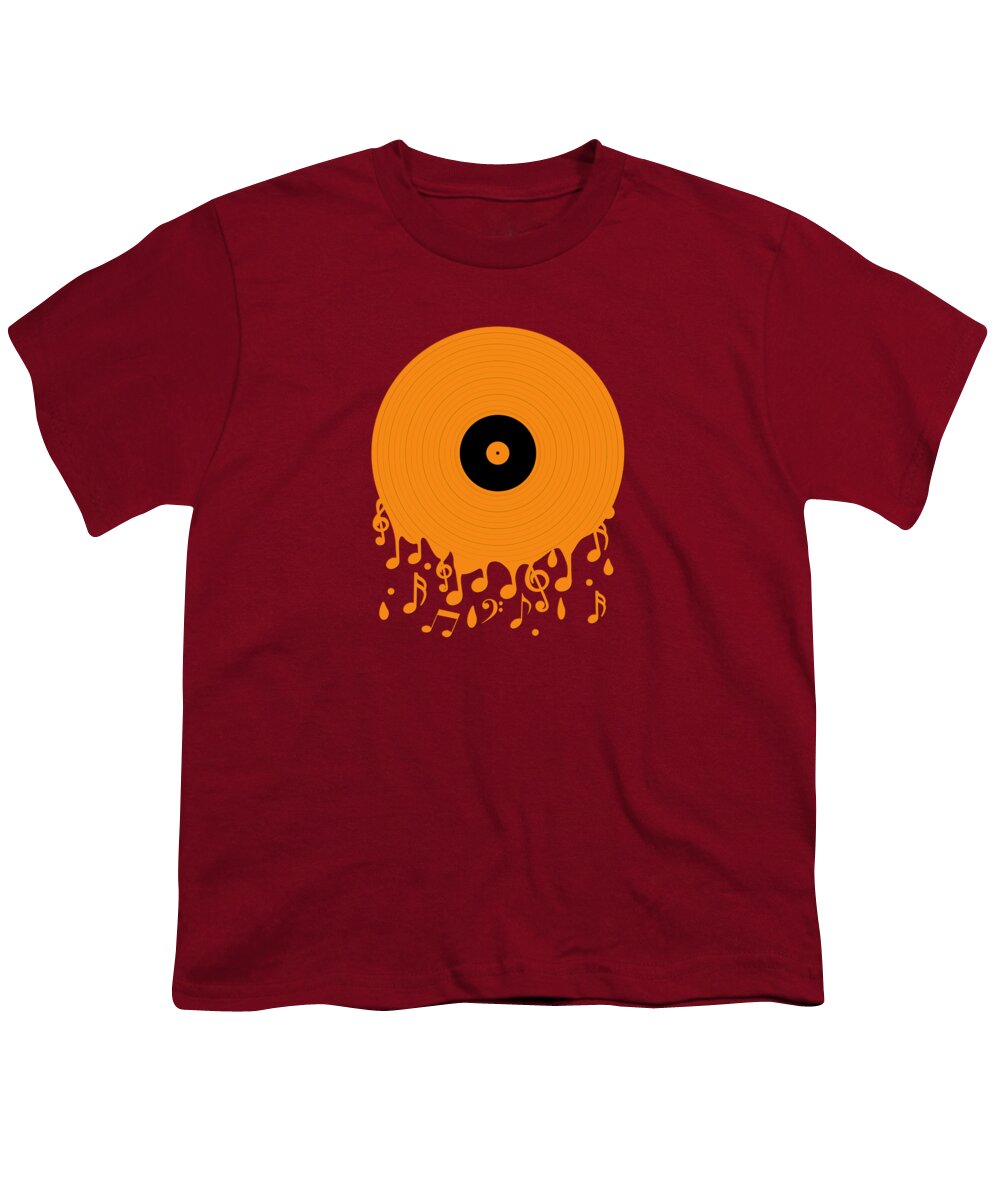 Record Youth T-Shirt featuring the digital art Melting Music by Peter Awax