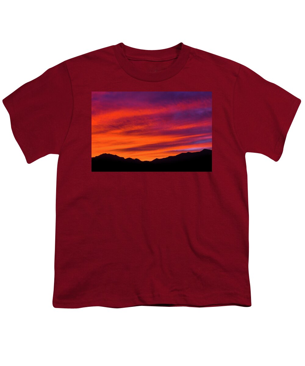 El Paso Youth T-Shirt featuring the photograph Mount Franklin Purple Sunset by SR Green