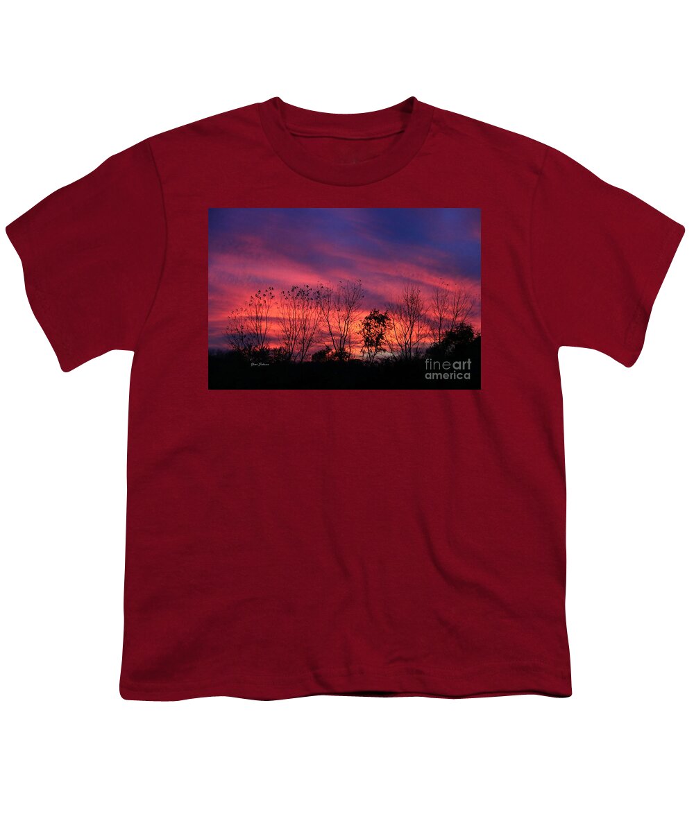 Silhouette Youth T-Shirt featuring the photograph Multiple colors Sunset by Yumi Johnson