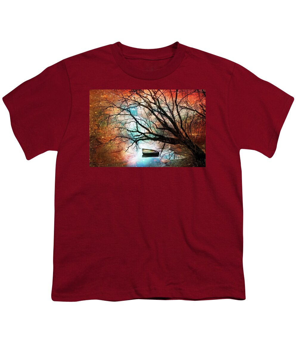 Appalachia Youth T-Shirt featuring the digital art Mystic Moon by Debra and Dave Vanderlaan