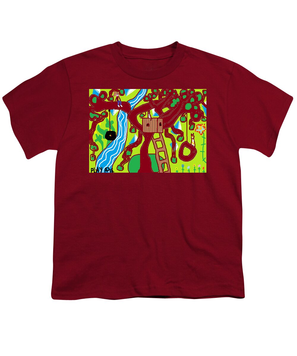 Trees Youth T-Shirt featuring the digital art Play by Anita Dale Livaditis