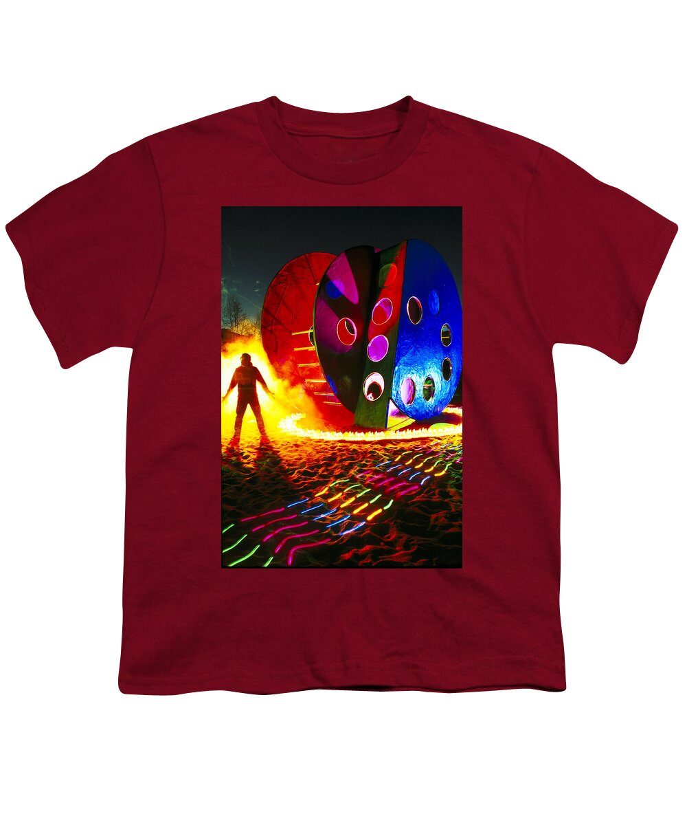 Night Photography Youth T-Shirt featuring the photograph Playground by Garry Gay