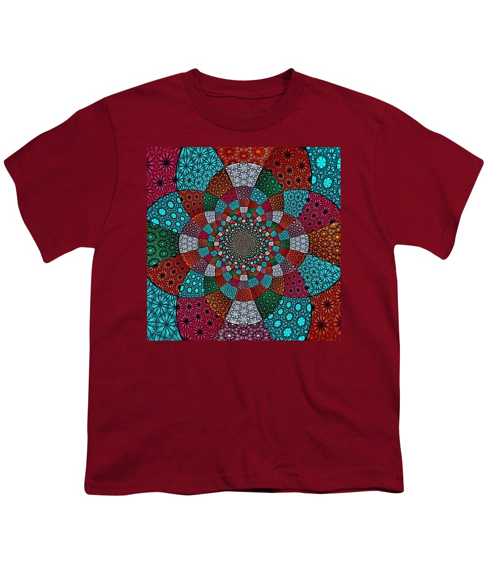 Quilt Youth T-Shirt featuring the photograph Quilted Glasswork by Nick Heap