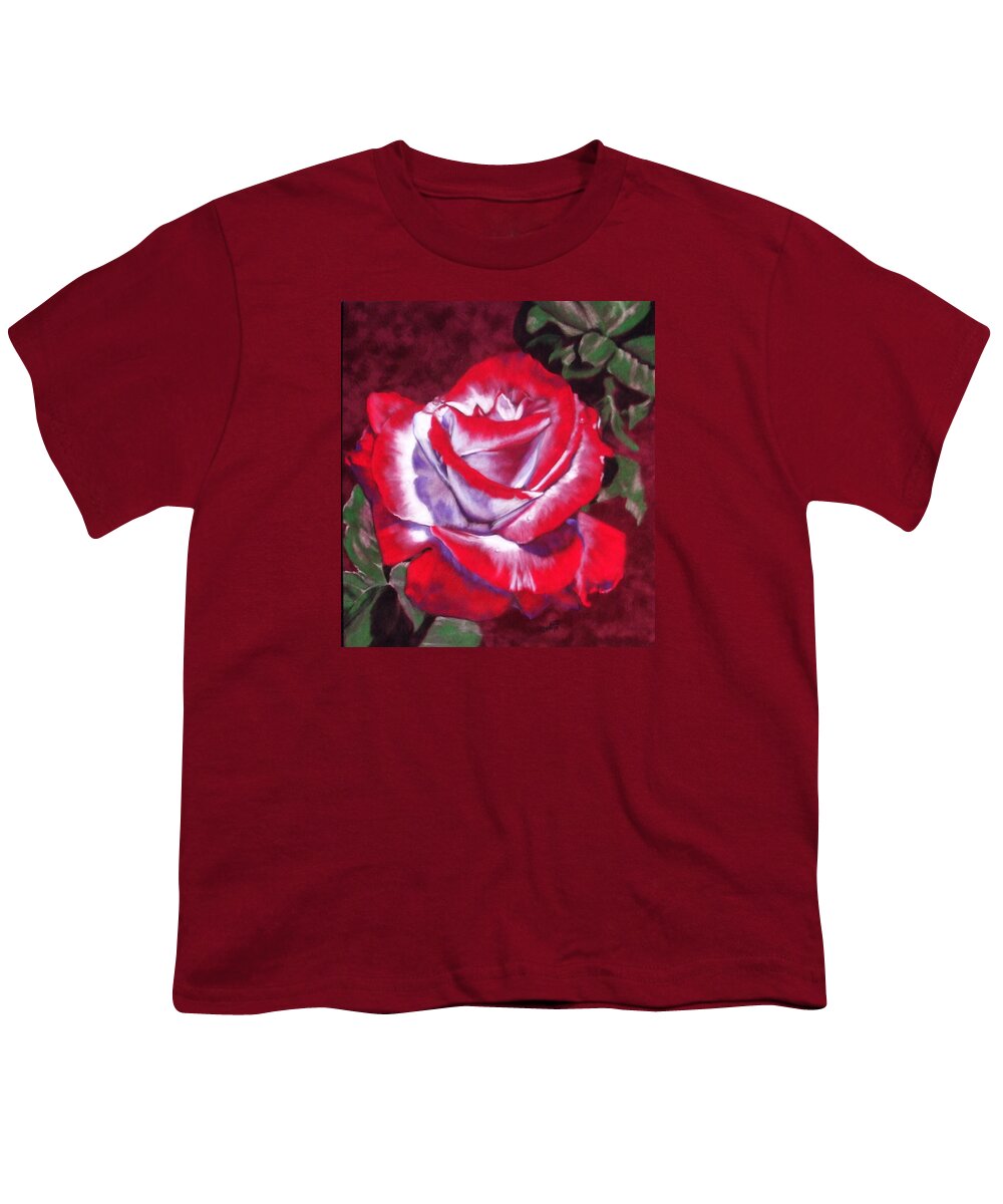 Rose Youth T-Shirt featuring the pastel Ruby by Barbara Keith