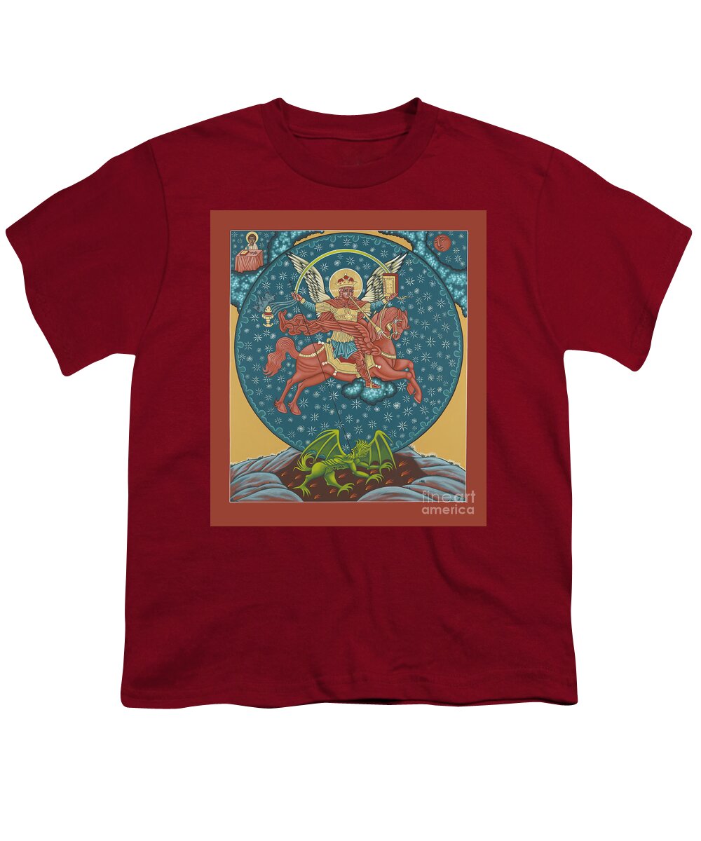 San Miguel De Socorro Youth T-Shirt featuring the painting St. Michael of the Apocalypse 222 by William Hart McNichols
