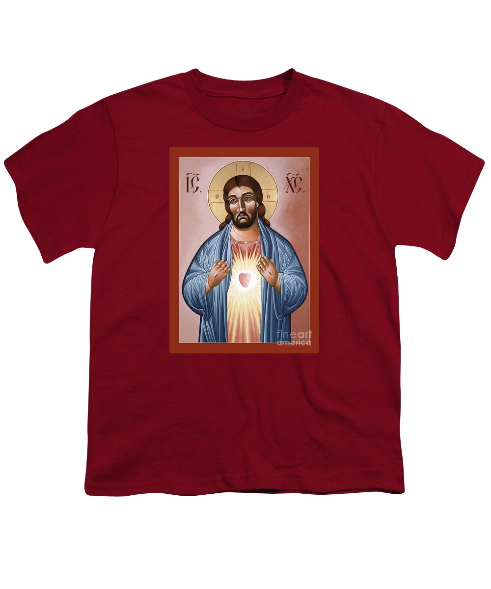 The Most Sacred Heart Of Jesus Youth T-Shirt featuring the painting The Most Sacred Heart of Jesus 120 by William Hart McNichols