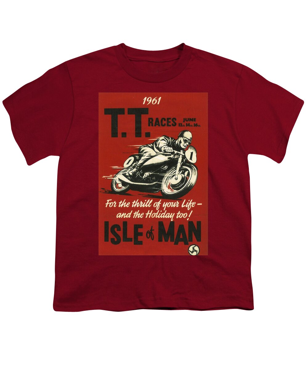 Tt Youth T-Shirt featuring the digital art TT Races 1961 by Georgia Clare