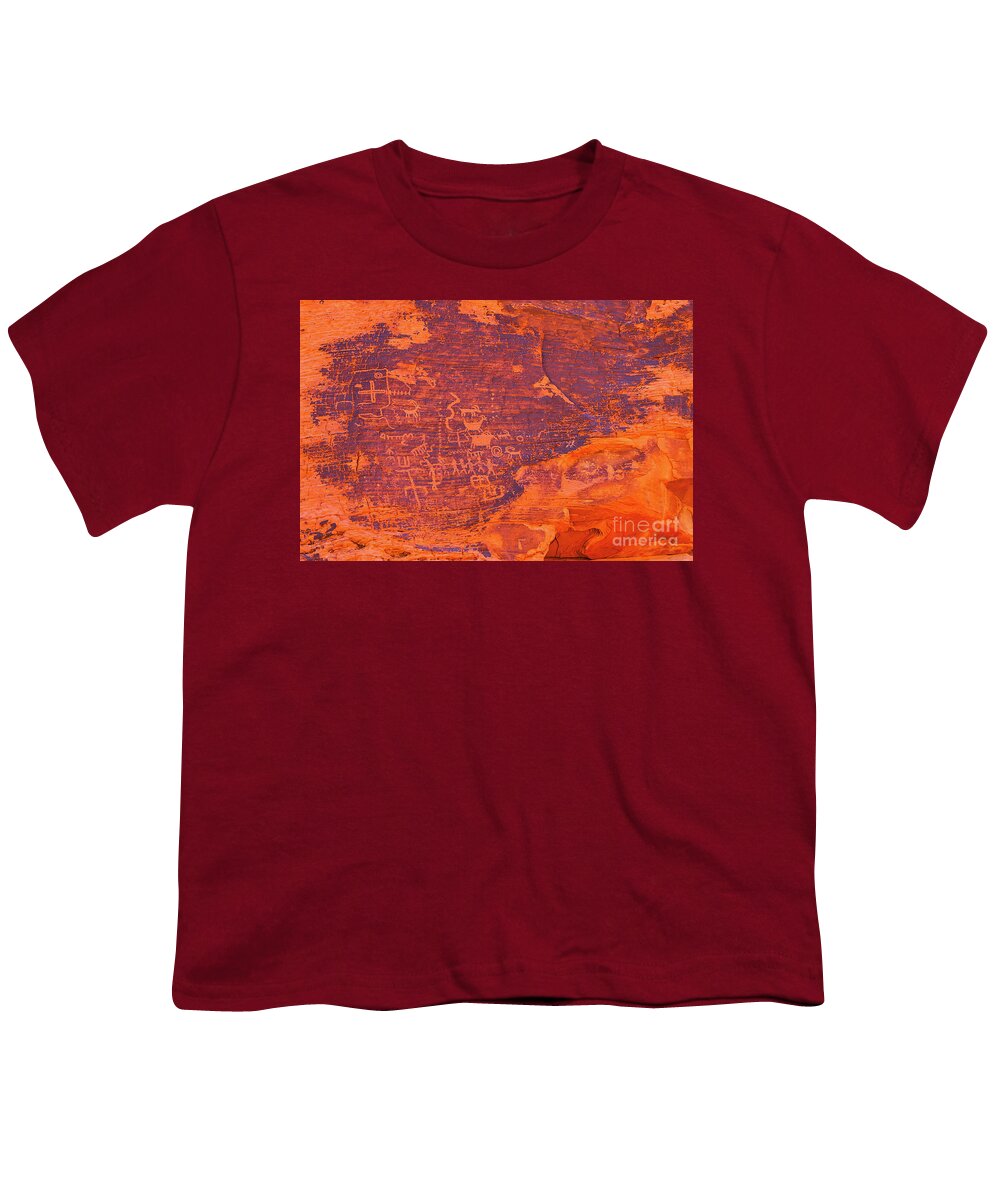 Valley Of Fire State Park Youth T-Shirt featuring the photograph Valley of Fire Petroglyphs One by Bob Phillips