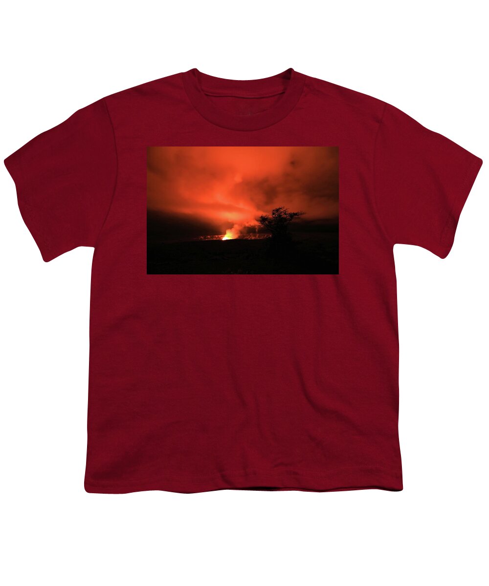 Photosbymch Youth T-Shirt featuring the photograph Volcano under the mist by M C Hood