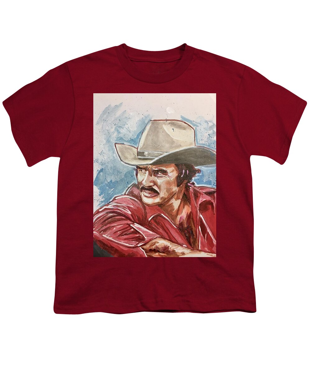 Burt Reynolds Youth T-Shirt featuring the painting Burt Reynolds by Joel Tesch