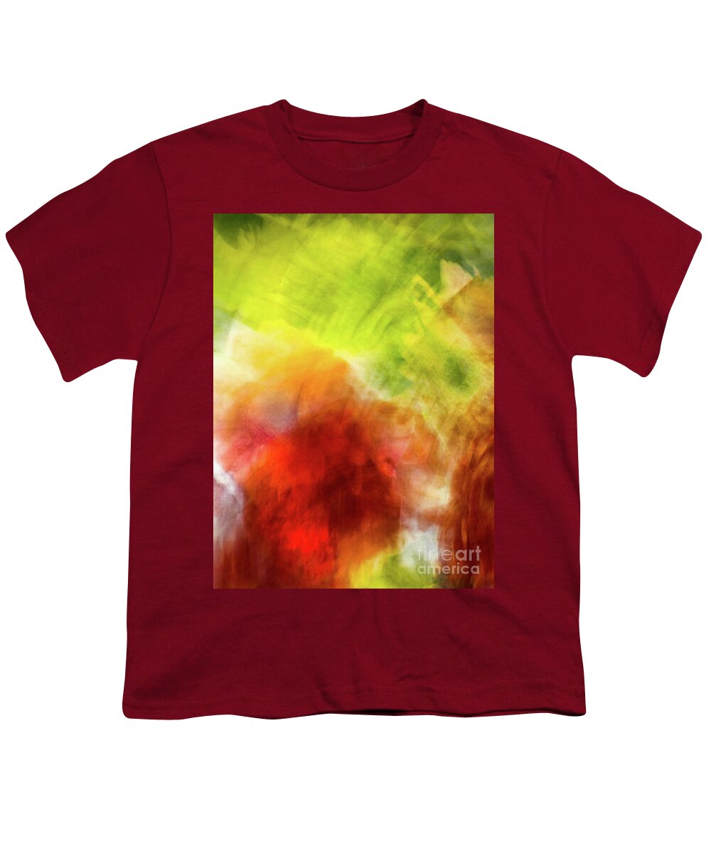 Abstract Youth T-Shirt featuring the photograph Orange And Green Flower Abstract by Phillip Rubino