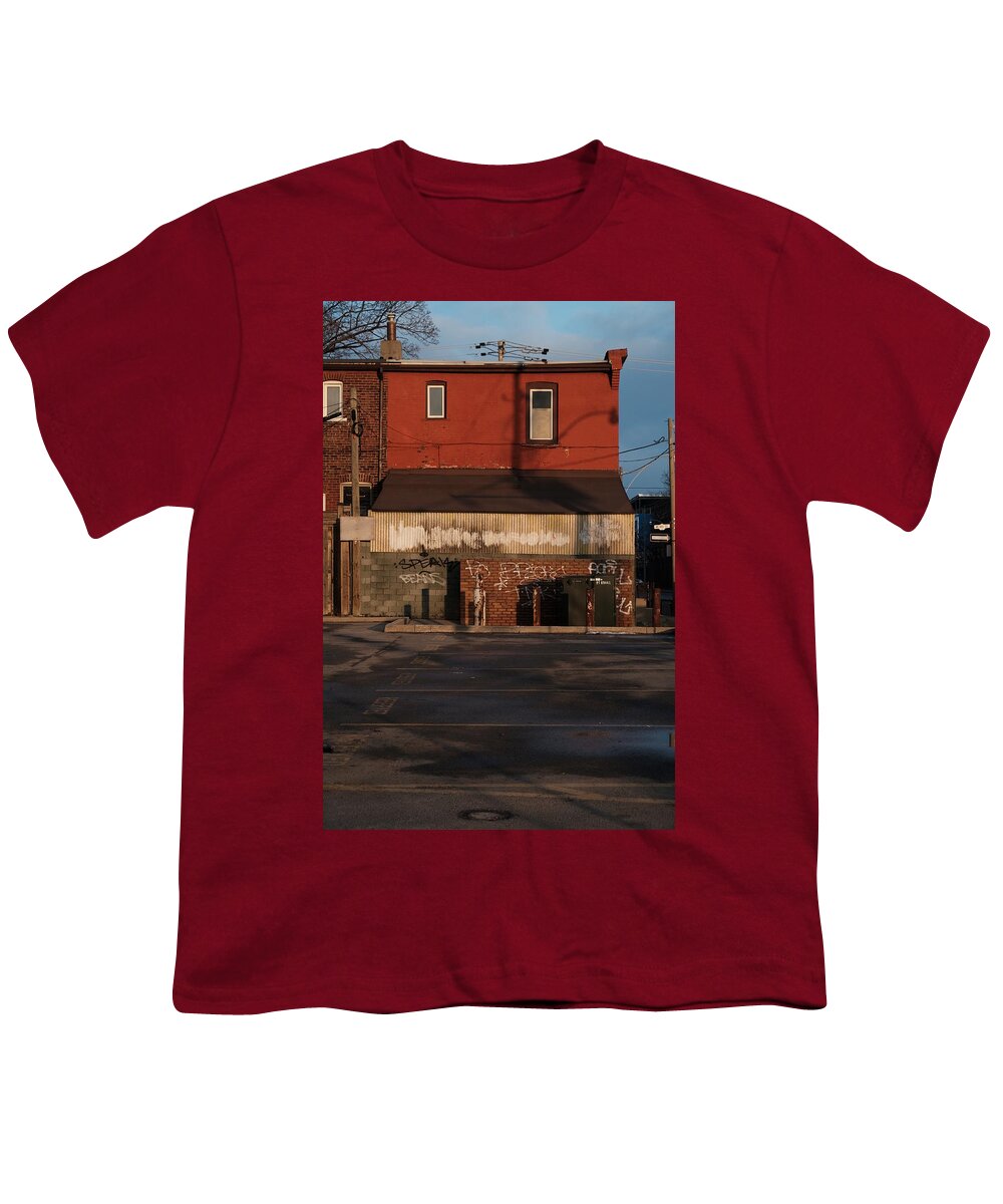 Urban Youth T-Shirt featuring the photograph Orange Crush Wall by Kreddible Trout