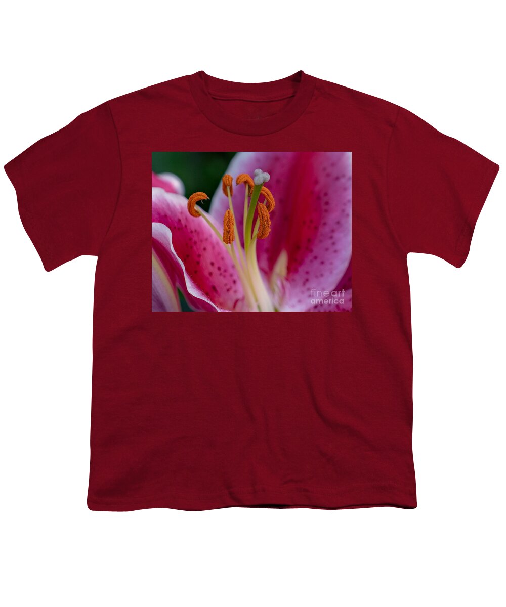 Flower Youth T-Shirt featuring the photograph Pink Lily by Susan Rydberg