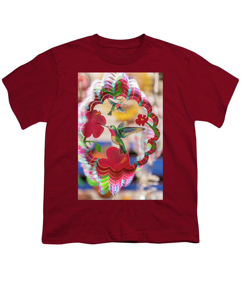 2019 Youth T-Shirt featuring the photograph Sante Fe color wheels yard art by Tim Stanley