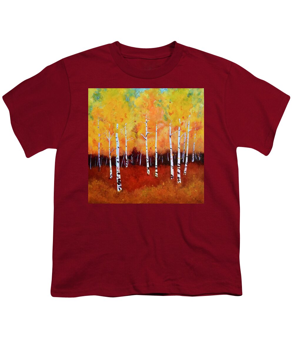 Fall Youth T-Shirt featuring the painting Fall Color #1 by Nancy Jolley