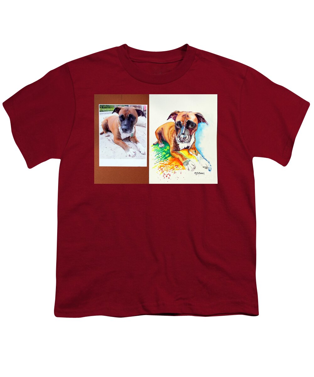  Youth T-Shirt featuring the painting Pet Portrait Commission #4 by Maria Barry