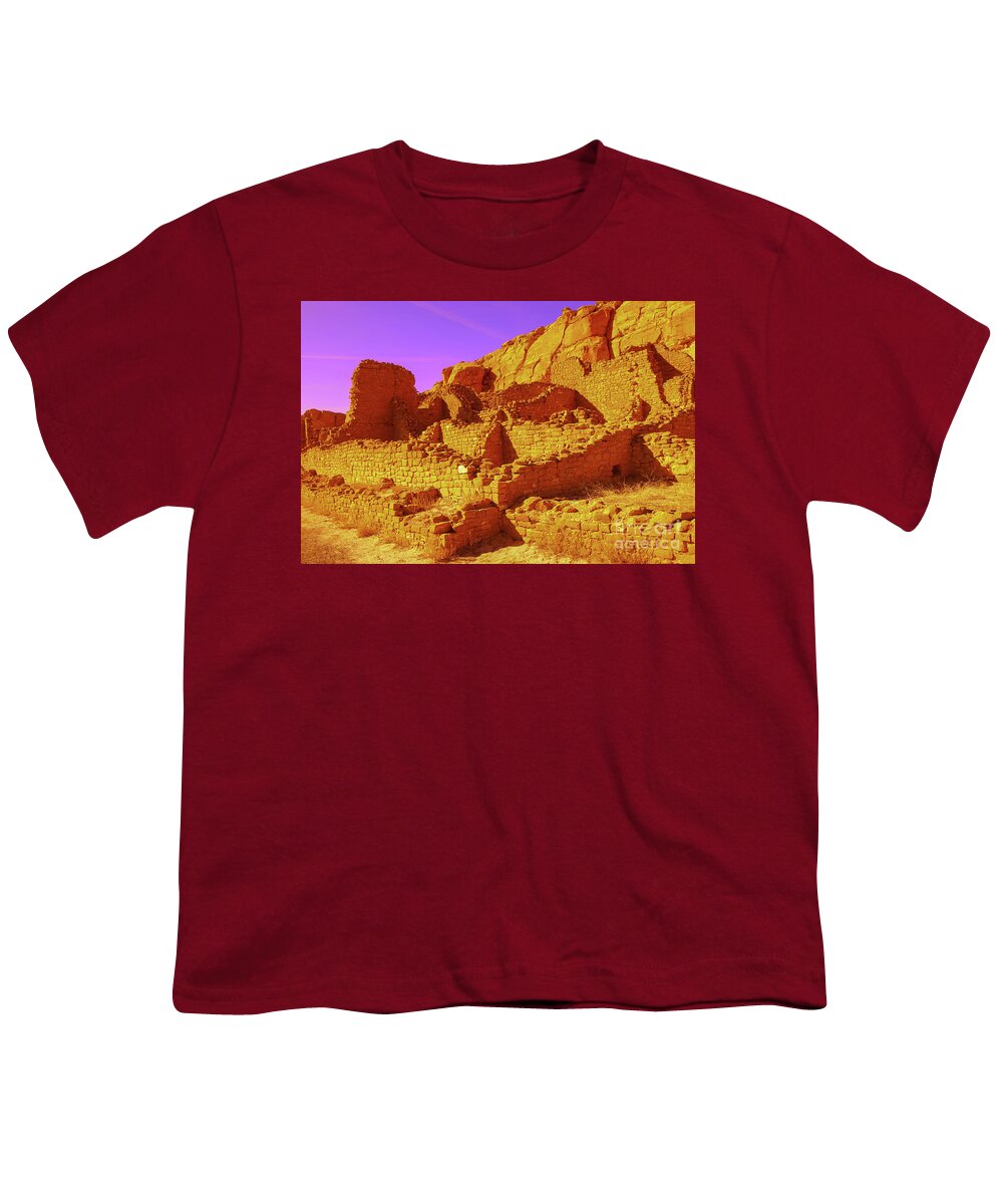 Adobe Youth T-Shirt featuring the photograph Adobe walls in Chaco Canyon by Jeff Swan